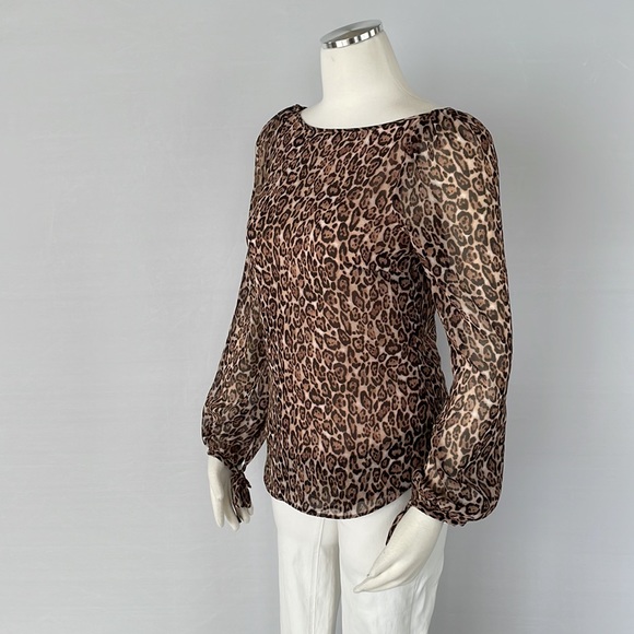 NWT WHBM Leopard Reversible Blouse Size 0 - Picture 4 of 16
